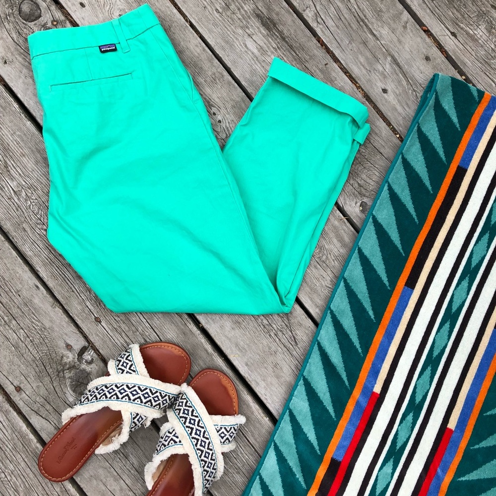 Patagonia organic cotton sea green pants size 6